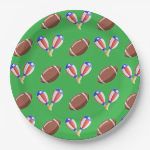 Assiettes En Carton Football à thème latin