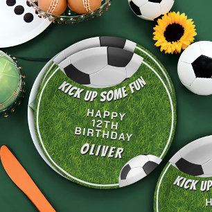 Assiettes En Carton Football balle Football Grass Sport Anniversaire d
