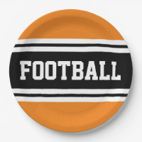 FOOTBALL Bright Orange noir blanc rayures de cours