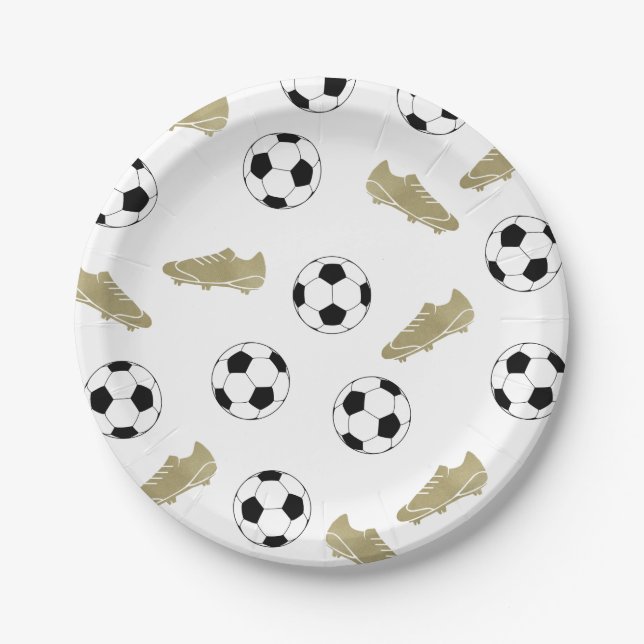 Assiettes En Carton Football Classique Moderne Nettoie Ball Football (Devant)