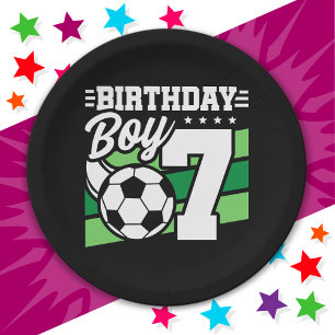 Assiettes En Carton Football de 7 ans fête de football 7e anniversaire