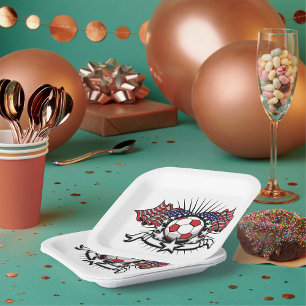 Assiettes En Carton Football drapeau américain patriotique