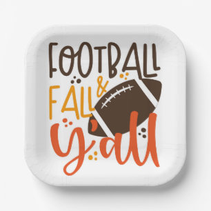 Assiettes En Carton Football Fall & Y'all