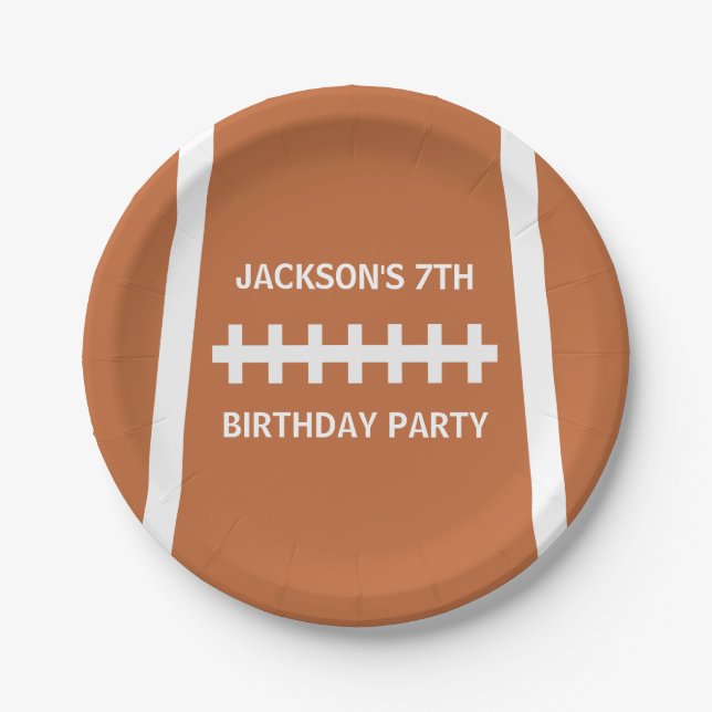 Assiettes En Carton Football Joueur Ball Custom Sports Anniversaire (Devant)