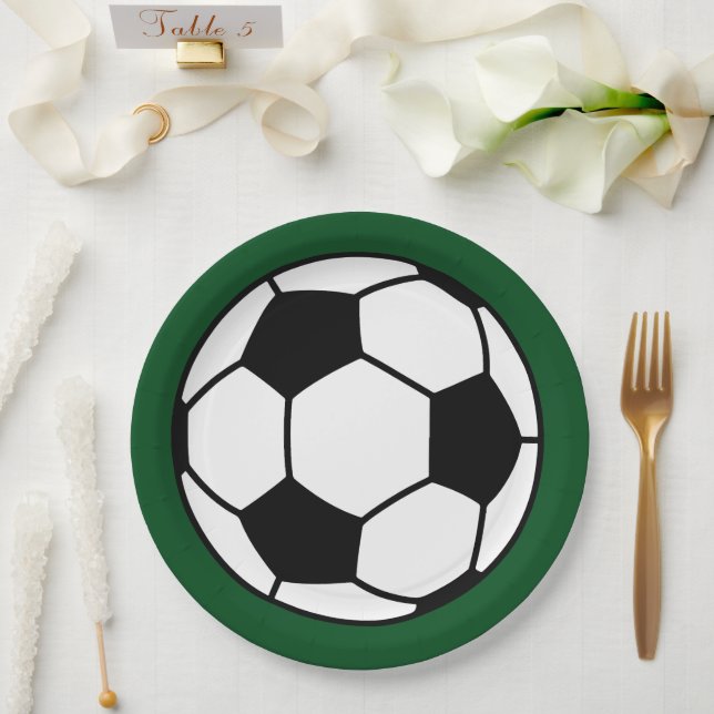 Assiettes En Carton Football pour enfants Fête d'anniversaire (Mariage)
