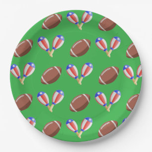 Assiettes En Carton Football sur le thème latin