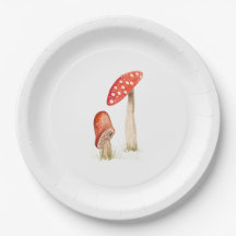 Forêt Champignons Aquarelle Fantaisiste