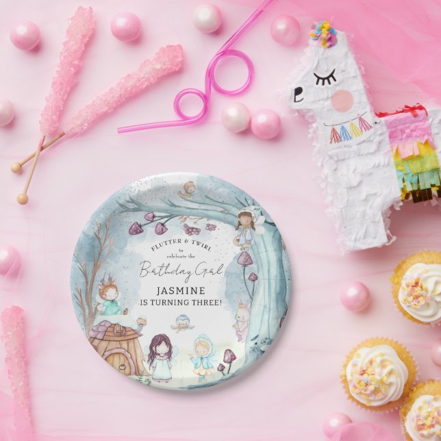 Assiettes En Carton Forêt d'hiver Fée Noël Fille Anniversaire (Fête)