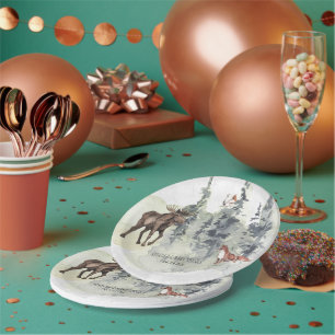 Assiettes En Carton Forêt forestière Baby shower animal