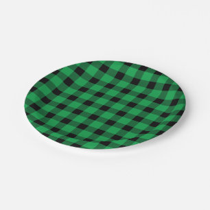 Assiettes En Carton Forêt Green Buffalo Country Lumberjack Plaid