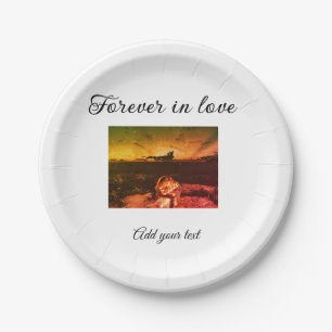 Assiettes En Carton Forever in love ajouter couple photo mariage engag