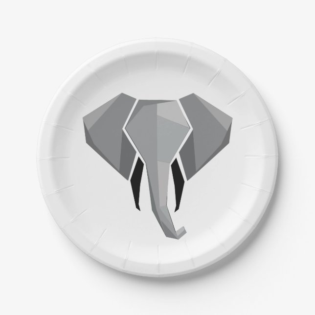 Assiettes En Carton Formes simples Géométrie Tête d'éléphant (Devant)
