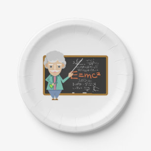 Assiettes En Carton Formule EMC2 du professeur de sciences