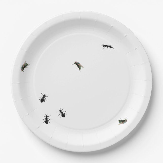 Assiettes En Carton Fourmis Et Mouches (Devant)