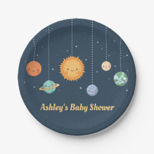 Assiettes En Carton Fournitures de Baby Shower Espace avec Soleil et P