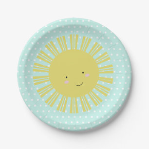 Assiettes En Carton Fournitures de fête de soleil d'anniversaire Perso