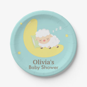 Assiettes En Carton Fournitures de fête pour Baby Shower avec un agnea