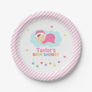 Assiettes En Carton Fournitures de fête pour Baby Shower de bébé fille