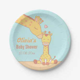 Assiettes En Carton Fournitures de fête prénatale pour bébé girafe mig
