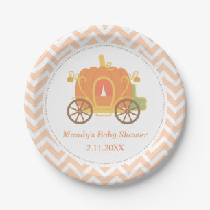 Assiettes En Carton Fournitures pour Baby Shower Carrosse de Princesse