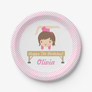 Assiettes En Carton Fournitures pour fête d'anniversaire de gymnastiqu