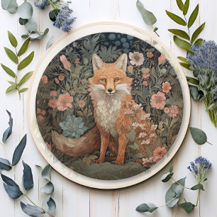 Assiettes En Carton Fox dans le jardin d'automne William Morris Style