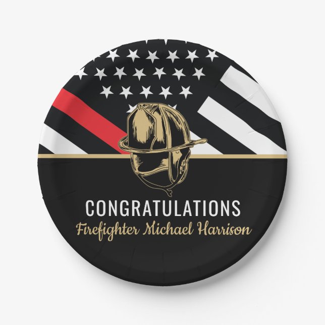Assiettes En Carton Foyer Fire Academy Flag Graduation (Devant)