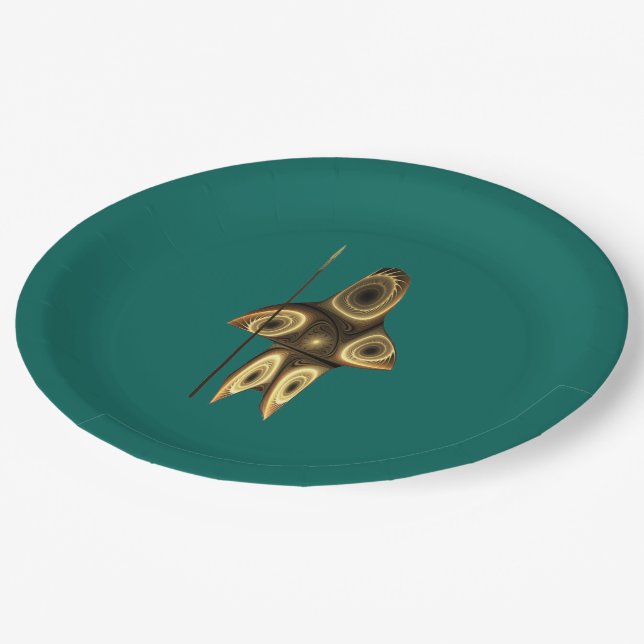 Assiettes En Carton Fractal Inuit Hunter (Angle)
