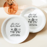 Assiettes En Carton Fraîchement Hors Fête des mariées Du Marché, Le Ma<br><div class="desc">Fresh Off The Market Fête des mariées, Farmers Market Paper Plates Cette plaque de papier funky présente des graphiques dessinés à la main et une police manuscrite avec un cadre ondulé. Ce thème de marché agricole est parfait pour votre douche nuptiale, et une façon parfaite de mettre l'accent sur votre...</div>