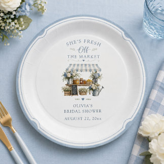 Assiettes En Carton Fraîchement sortie du marché Baby Shower Bleu et B