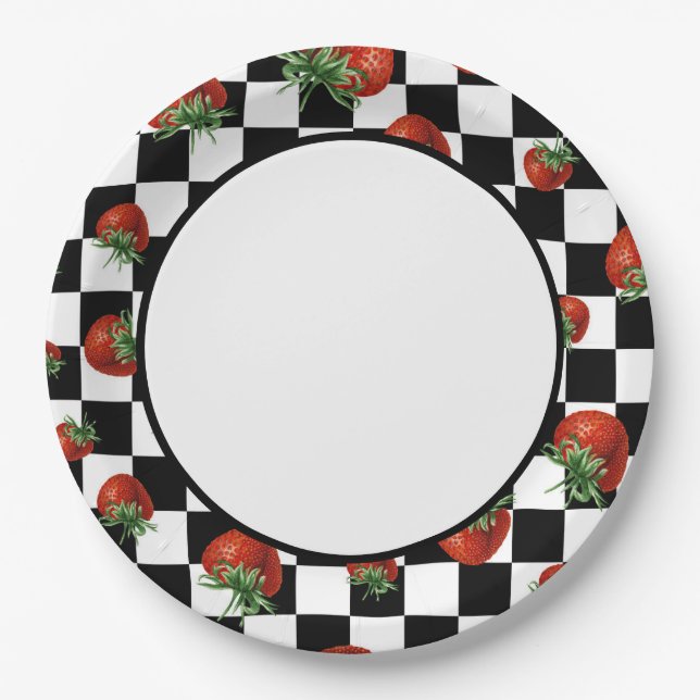 Assiettes En Carton Fraise  (Devant)