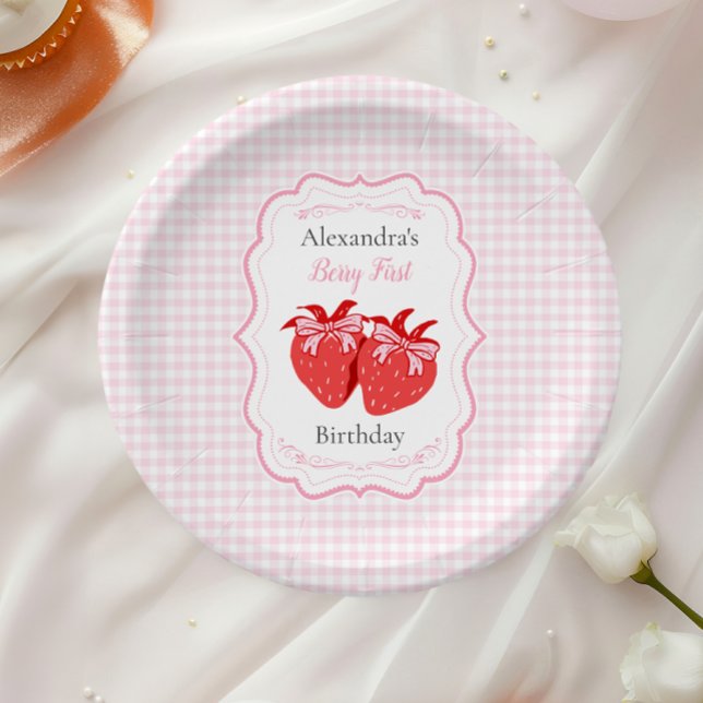 Assiettes En Carton Fraise 1er Anniversaire Fête Berry 1er (Créateur téléchargé)