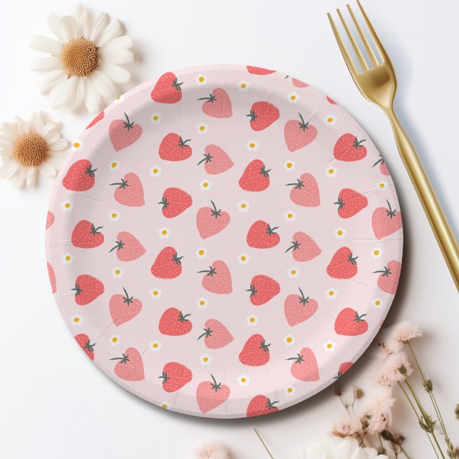 Assiettes En Carton Fraise 1er Anniversaire Fête Berry 1er (Créateur téléchargé)