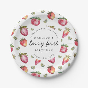 Assiettes En Carton Fraise 1er Anniversaire Fête Berry First Sweet