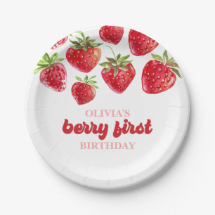 Assiettes En Carton Fraise Berry Premier Plaques de papier d'anniversa