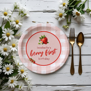 Assiettes En Carton Fraise Berry Première plaque de papier d'anniversa