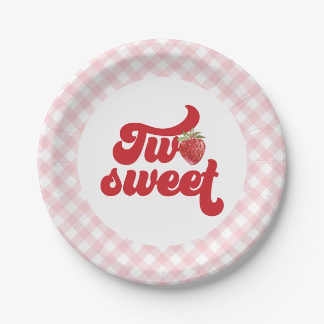 Assiettes En Carton Fraise deux douces plaques de papier d'anniversair (Devant)