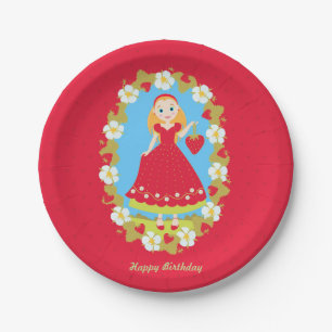 Assiettes En Carton Fraise Fête d'anniversaire fille