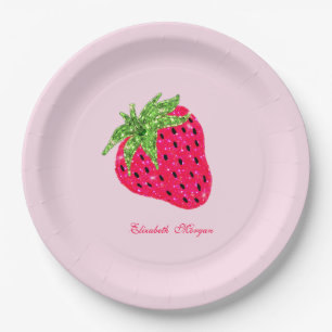 Assiettes En Carton Fraise pailletée cool