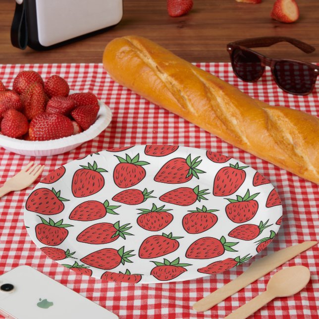 Assiettes En Carton Framboise | Décor Fruit À Thème De Fruit (Pique-nique)