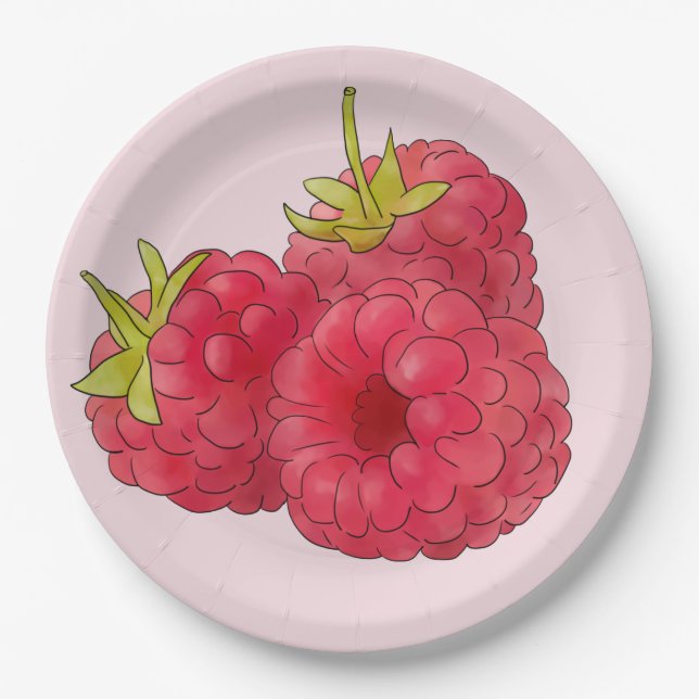 Assiettes En Carton framboises (Devant)