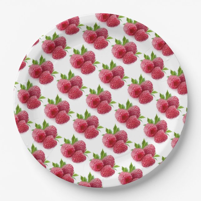 Assiettes En Carton Framboises (Devant)