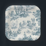 Assiettes En Carton Français toile de jouy sage vert élégant<br><div class="desc">Français toile de jouy sauge verte.</div>