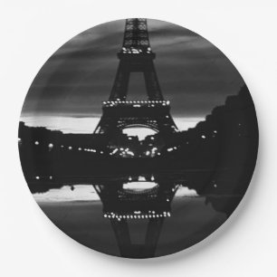 Assiettes En Carton France vintage Paris tour Eiffel reflet