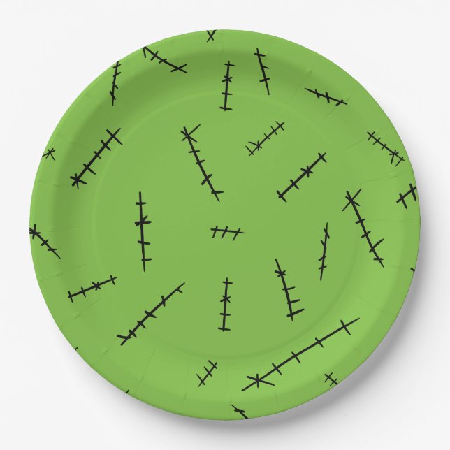 Assiettes En Carton Frankenstein Stitches (Devant)