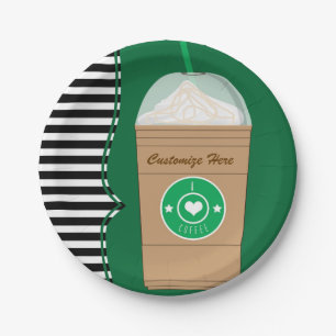 Assiettes En Carton Frap Café Moderne Chic Cute Fête d'Anniversaire