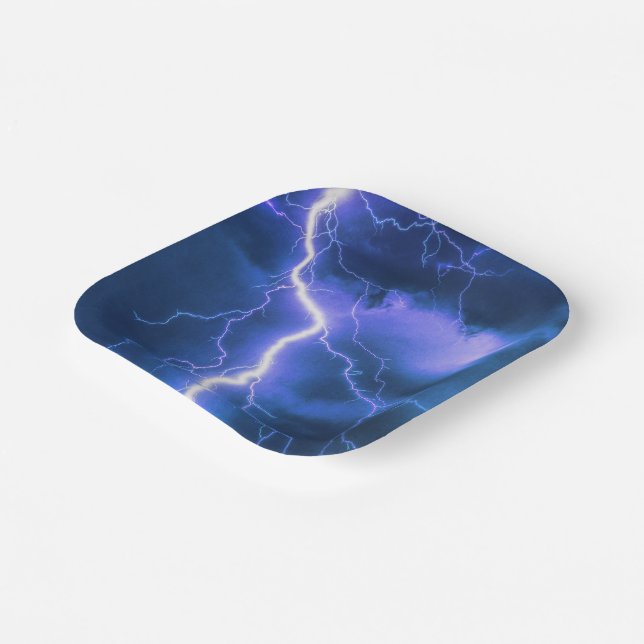 Assiettes En Carton Frappe éclair choquante (Angulaire)