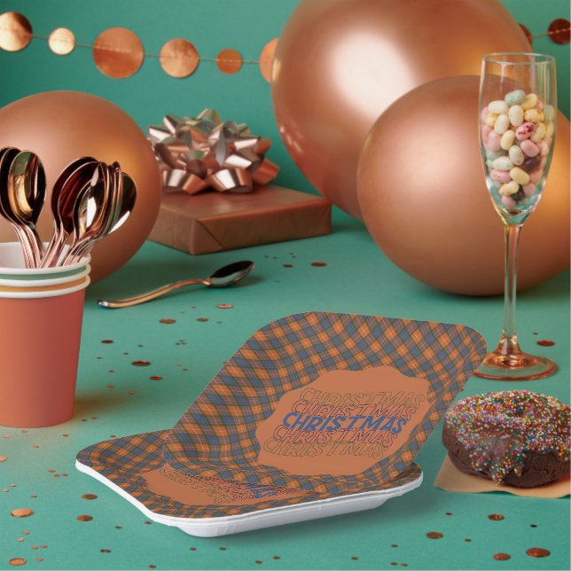 Assiettes En Carton  Fraser Red  Scottish Clan Tartan Christmas  (Multi)