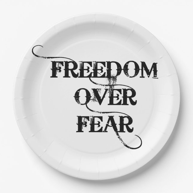 Assiettes En Carton Freedom Over Fear (Devant)