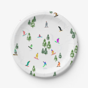 Assiettes En Carton Freeride Snowboarder Illustration de snowboard